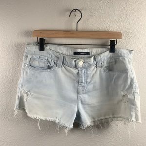 J BRAND light wash denim cut-off shorts, addicted